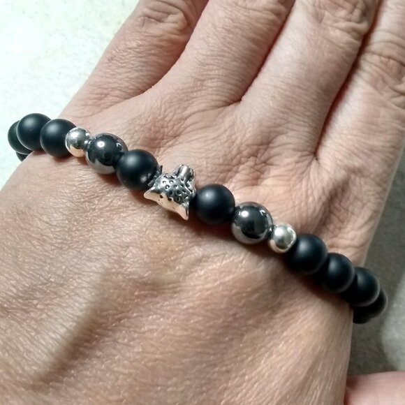 Handsome + Sexy! Beaded Men's Bracelet 8" - Jaguar - Puma - Panther - Cougar - Picture 2 of 4